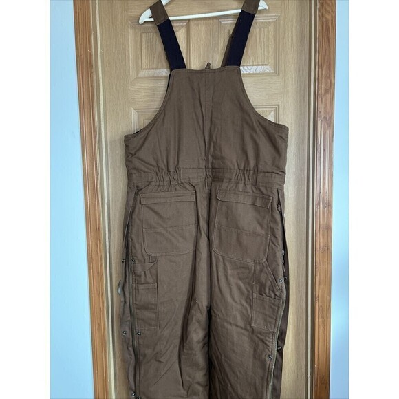 Polar King Brown Insulated Bib Overalls Carpenter Coveralls XLT - Picture 9 of 13